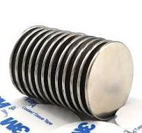 Strong Thin Disc Neodymium Magnets with Adhesive Backing - Round Flat 1.26" x 0.06" for Office, Fridge, Craft, Science, DIY Magnets, Pack of 12
