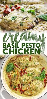 Creamy Basil Pesto Chicken Aimee Mars Recipe In 2020 Chicken Pesto Recipes Pesto Recipes Dinner Pesto Dishes