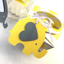 Are you planning an elephant baby shower? Yellow Grey Elephant Baby Shower Gift Tags Favor Tag Baby Boy Baby Girl My Paper Planet On Madeit