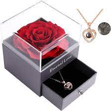 Check spelling or type a new query. Amazon Com Preserved Real Rose With Love You Necklace In 100 Languages Gift Set Enchanted Real Rose Flower For Valentine S Day Anniversary Wedding Bthday Romantic Gifts For Her Red Rose Home