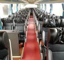 Black Leather coach Bus Seats with Soft Head Pillow