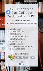Where To Find Cheap Or Free College Text Books From Budget101 Com In 2020 Teaching College College Textbook Education College