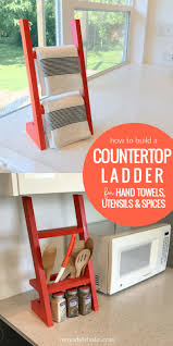 Bath towels, rugs & mats, accessories, shower curtains, robes Remodelaholic Simple Countertop Towel Ladder And Utensil Organizer