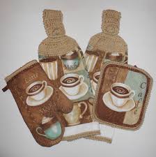 Reclaimed wood, exposed pipes and metal in decor leave the interior industrial yet very cozy. Hanging Kitchen Towels Pot Holder Oven Mitt Crochet Cafe Coffee Mocha Coffee Kitchen Coffee Decor Kitchen Coffee Decor