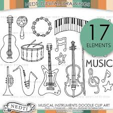 Musical Instruments Doodle Clip Art By Nedti Music Doodle Drawn Drawing Illustration Nedti Instruments