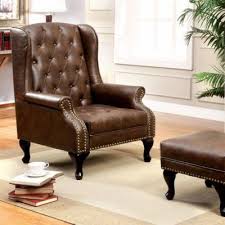Dolonm rustic accent chair vintage wingback chair microfiber cushioned mid century tall back desk chair with arms solid wood legs for reading living room bedroom waiting room (brown) 4.7 out of 5 stars 172. Rustic Accent Chairs Hayneedle