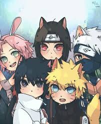 Team 7 Sasuke Cat Naruto Fox Sakura Bunny Kakashi Dog Itachi Cat Cute Naruto Anime Naruto Sasuke Sakura Naruto Uzumaki