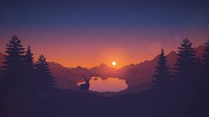 Minimalist art design ultra hd desktop background wallpaper. Lakeside Wallpaper 4k Sunset Deer Minimal Art Landscape Scenic Nature 4592