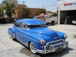 Big Blue Car Crew Memeber Blue Car Old Classic Cars Classic Cars