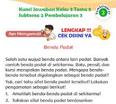 Lengkap Kunci Jawaban Kelas 3 Tema 3 Subtema 2 Pembelajaran 3 Kunci Jawaban Tematik Lengkap Terbaru Simplenews
