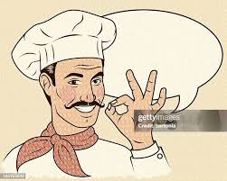 Chef Is Satisfied Color Black And White High-Res Vector Graphic