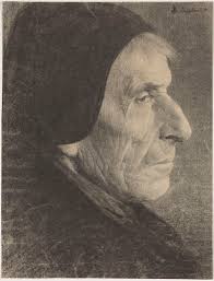 Theodor Kittelsen, Profile of an Old Woman with a Black Hood