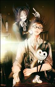 Art Trade With Bendy The Gentleman My Style Bendy And She S Style Bendy Cartoon Version And Joey ˆ ˆ Thank Y Bendy And The Ink Machine Ink Anime Version