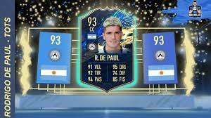 La première équipe publiée est l'équipe la plus attaquants : Rodrigo Javier De Paul Tots 93 Fifa21 Player Review Ita Youtube