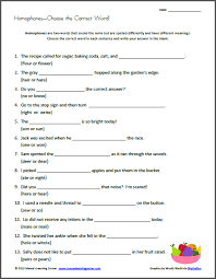 Homophones Choose The Correct Word Homophones Classroom Language Teaching Language Arts