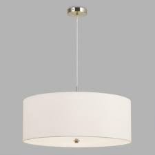 Large White Fabric Drum 3 Light Billie Pendant Lamp World Market