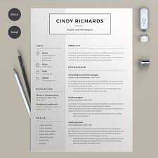 Resume Cindy 2 Pages Creative Resume Templates Resume Design Best Resume Template