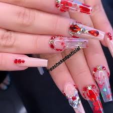 Pin On Nails Hot red ombre nails for a romantic evening.