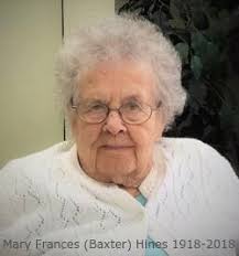 Mary Frances Baxter Hines (1918-2018)