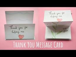 You can make a surprise 'thank you' phone call or email. Easy Thank You Message Card For Teachers Diy Thank You Teacher Card Teachers Day Message Card Youtube
