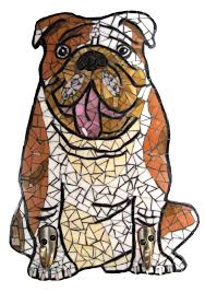 English Bulldog Mosaics Google Search Dog Wall Art Bulldog Art Bulldog Cartoon