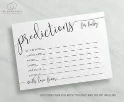 Baby Shower Prediction Cards Baby Shower Games Printable Prediction Cards Calligraphy Instant Download Digital Baby Games Baby Shower Prediction Cards Printable Baby Shower Games Baby Prediction Cards