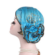 Nibesser New Women Flower Elastic Headwrap Head Wear Hat Turban Cap Head Wrap Ladies Hair Accessories Muslim Scarf Cap Trilby Mens Hats From