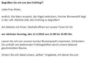 Warten sie nicht zu lange damit, das nachfassschreiben auf den weg zu bringen. 2