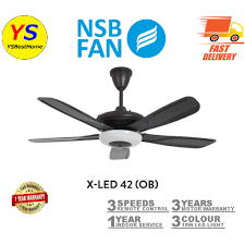 Ceiling fans may still be notorious for being eyesores, but plenty of models now exist without the gaudy candelabra lights and annoying pull chains. Nsb Fan X Led 42 Inch Ceiling Fan With Super Brighten Led Three Color Light Shopee Malaysia