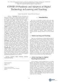 Click the button above to download the.pdf file. Pdf Covid 19 Pandemic And Adoption Of Digital Technology In Learning And Teaching