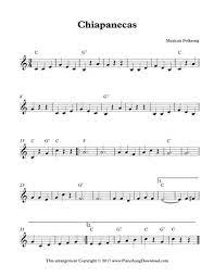 Chiapanecas Free Mexican Folk Song Lead Sheet With Melody And Chords Lead Sheet Folk Song Songs