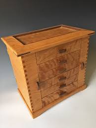 Standing Jewelry Box Handmade Of Exotic Wood