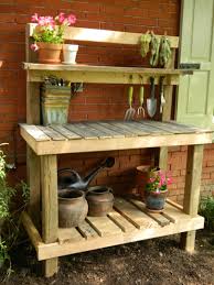 Scrap Wood Potting Bench I Made While My Toddler Was Napping Pallet Garden Benches Outdoor Potting Bench Potting Bench Plans