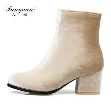 Botte tiag cuir lisse noir à élastique et bout pointu. Fanyuan 2018 Nouveau Velours Dame Bottines Femmes Epaisses Chaussures A Talons Hauts Femme Bout Pointu Zipper Chaussures Plate Forme Bottes D Hiver Aliexpress