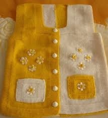Iki Renkli Cicekli Aciklamali Bebek Yelegi Orgu Nazarca Com Baby Knitting Patterns Orgu Tig Isleri