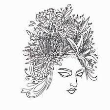 Maybe you would like to learn more about one of these? Women Have Flowers On The Head Drawing Lines Stock Vector Crushpixel