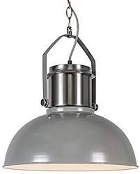 Qazqa Design Industrie Industrial Modern Pendelleuchte Pendellampe Hangelampe Lampe Leuchte Industrial 37 Grau Inn Innenbeleuchtung Wohnzimmerlampe Beleuchtung