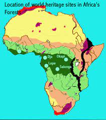 Wip african / jungle map. Forests African World Heritage Sites