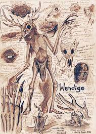 Wendigo Monster Anatomy Art Print Etsy Anatomy Art Mythical Creatures Art Wendigo Monsters