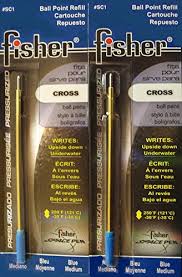 Amazon.com : 2 PACK Genuine Fisher Space Pen Blue Medium Point SC1 CROSS  Pen Refills : Office Products