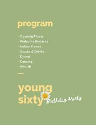 Colourful kid's mermaid birthday party invitation. Online Sixtieth Birthday Party Program Template Fotor Design Maker