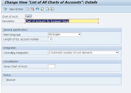 define chart of accounts sap transaction code ob13