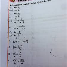 Menyederhanakan bentuk pecahan aljabar bersusun. Sederhanakan Bentuk Bentuk Aljabar Berikut Nomer 1 3 Sama 5 Aja Brainly Co Id