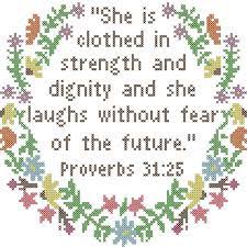 This pattern comes as a pdf file that you'll be able to. She Is Clothed In Strength And Dignity Proverbs 31 25 With Round Floral Border Bible Verse Coun Christian Cross Stitch Wedding Cross Stitch Cross Stitch Charts