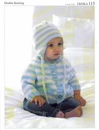 Hi crochet (& knit) friends! Dk Baby Boys Knitting Pattern Cardigan Hat Scarf Prem 12 Mths Ukhka 113