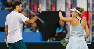 — roger federer (@rogerfederer) october 14, 2019. Roger Federer And Belinda Bencic During The 2018 Hopman Cup Tennis Majors