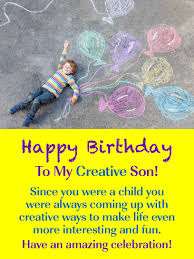 Upload personal photos into canva for free and add it to the card to make it even more special. Creative Fun Happy Birthday Card For Son From Mother Birthday Greeting Cards By Davia Birthday Cards For Son Happy Birthday Son Happy Birthday Cards