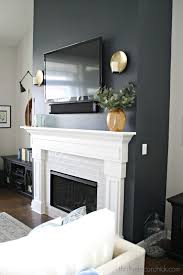 Tall Fireplace Wall Transformation With Paint Feature Wall Living Room Living Room With Fireplace Grey Fireplace