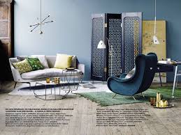 Salon Bleu Jaune Gris Vert Elle Deco Interior Space Interiors Interior Design