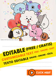 Standard unframed posters are printed on standard poster paper. 8 Free Bt21 Birthday Invitations For Edit Customize Print Or Send Via Whatsapp Fiestas Con Ideas